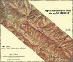 Карта WIG хребта Аршиця, з нанесеними озерами