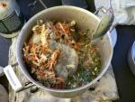 Скромный ужин из сушеной капусты, морковки, картошки, петрушки и МЯСА