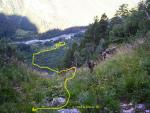 Линия движения на перевал Надежда из долины реки Псыш (вид после выхода из леса)