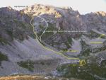 Вид на место ночевки и подходы к перевалу Орленок и перевалу Кара-Джаш