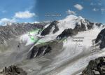 Вид с перевала Галерка на ледники Авсюка и Гагаріна