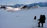 Выход с перевала Казбекский на ледник Гергети
