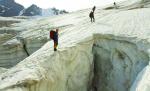 Выход с ледопада на ледник Колпаковского