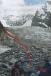 Вид на 3 ступень ледопада Кундюм-Мижирги