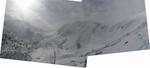 Фото 6. Вид на цирк горы Бребенескул. Вдали слева гора Менчул. По центру – гора Бребенескул. Справа от неё – кулуар пер.Кизи. Фото 02.03